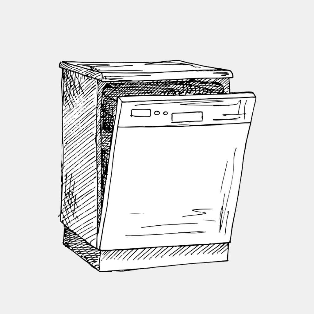 На рисунке изображены посудомоечная машина и холодильник. Посудомойка схематично. Раскраска посудомоечная машина. Посудомоечная машина иллюстрация. Посудомоечная машина рисунок.